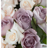 Ivory and Lavender Roses Bouquet - Flowers Box London