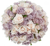 Ivory and Lavender Roses Bouquet - Flowers Box London