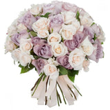 Ivory and Lavender Roses Bouquet - Flowers Box London