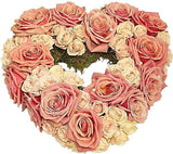 Pastel Orange Roses Open Heart - Flowers Box London