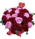 Pink and Red Roses Box - Flowers Box London