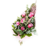 Pink Roses & Greenery Sheaf - Flowers Box London