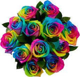 Rainbow Roses Bouquet - Flowers Box London