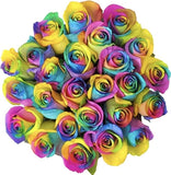 Rainbow Roses Bouquet - Flowers Box London