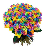 Rainbow Roses Bouquet - Flowers Box London