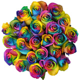 Rainbow Roses Bouquet - Flowers Box London