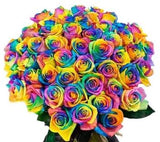 Rainbow Roses Bouquet - Flowers Box London