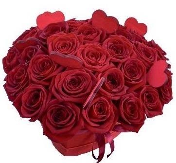 Red Roses with Heart Box