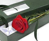 Red Single Rose Luxury Box - Flowers Box London