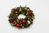 Red with Gold Christmas Wreath - Flowers Box London