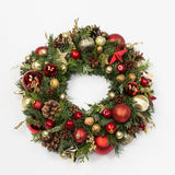 Red with Gold Christmas Wreath - Flowers Box London