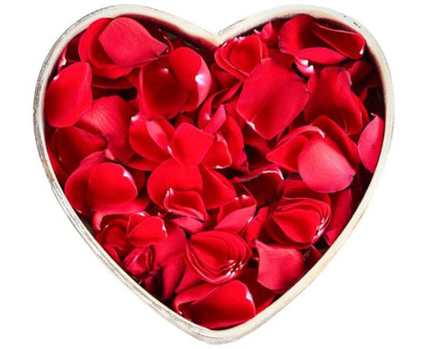 Rose Petals in a Heart Box