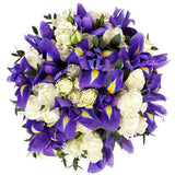Spray Roses and Iris Bridal Bouquet - Flowers Box London