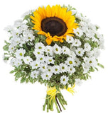 Sunflower and Santini Chrysanthemum Bouquet - Flowers Box London