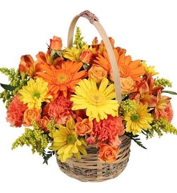 Sunset Flower Basket
