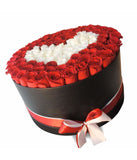 White Heart on Red Box - Flowers Box London