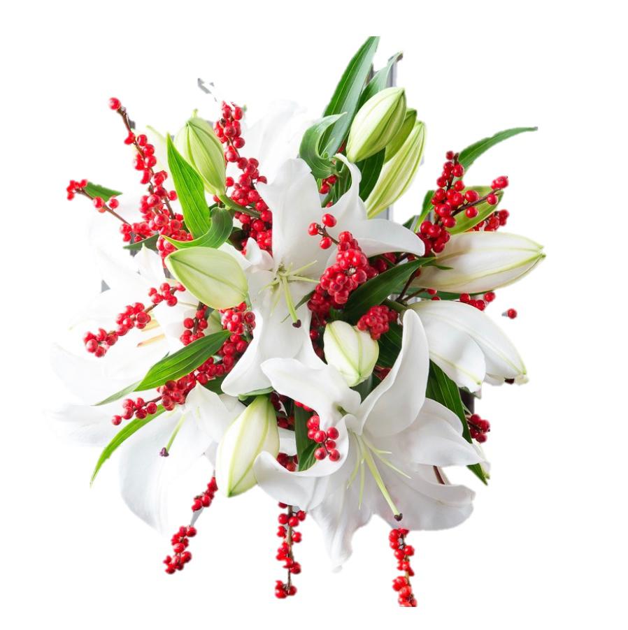 White Lily with Ilex White Lily with Ilex
