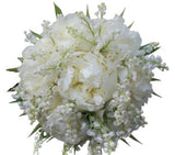 White Peonies with Lily of Valley Bouquet - Flowers Box London