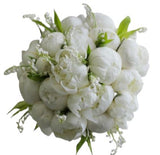 White Peonies with Lily of Valley Bouquet - Flowers Box London