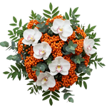 Amazing Cymbidium Orchids Bouquet with Rowan Berries