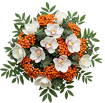 Amazing Cymbidium Orchids Bouquet with Rowan Berries
