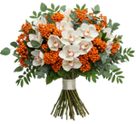 Amazing Cymbidium Orchids Bouquet with Rowan Berries