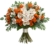 Amazing Cymbidium Orchids Bouquet with Rowan Berries