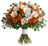 Amazing Cymbidium Orchids Bouquet with Rowan Berries