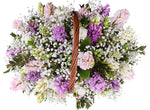 Aromatic Basket of Hyacinth and White Freesias