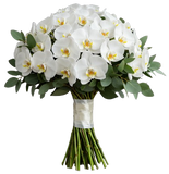 Classic Phalaenopsis Orchids Bouquet with Greenery