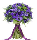 Blue Anemone Bouquet with Greenery