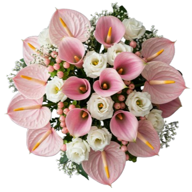Bouquet of Calla Lily with Anthurium and Lisianthus