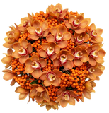 Bouquet of Cymbidium Orchids and Rosehip Berries