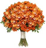 Bouquet of Cymbidium Orchids and Rosehip Berries