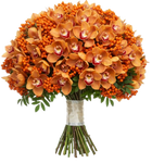 Bouquet of Cymbidium Orchids and Rosehip Berries