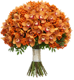 Bouquet of Cymbidium Orchids and Rosehip Berries