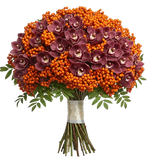 Bouquet of Cymbidium Orchids and Rosehip Berries