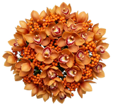 Bouquet of Cymbidium Orchids and Rosehip Berries