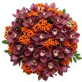Bouquet of Cymbidium Orchids and Rosehip Berries