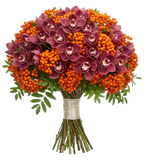 Bouquet of Cymbidium Orchids and Rosehip Berries