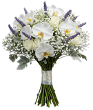 Bouquet of Phalaenopsis Orchids with Lisianthus and Lavender Accent