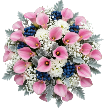 Calla Lily  and Lisianthus with Gypsophila Bouquet