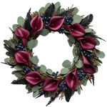 Calla Lily and Viburnum Blueberries Door Wreath