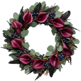 Calla Lily and Viburnum Blueberries Door Wreath
