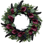 Calla Lily and Viburnum Blueberries Door Wreath