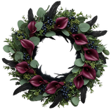Calla Lily and Viburnum Blueberries Door Wreath