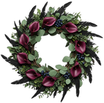 Calla Lily and Viburnum Blueberries Door Wreath