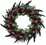 Calla Lily and Viburnum Blueberries Door Wreath