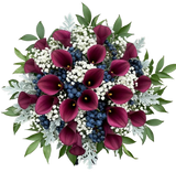 Calla Lily with Gypsophila and Blueberries Bouquet
