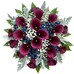 Calla Lily with Gypsophila and Blueberries Bouquet